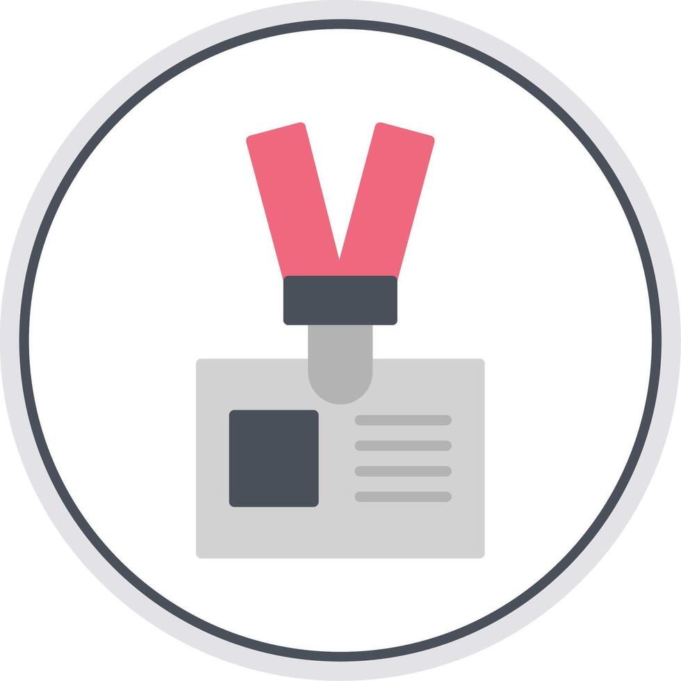 Lanyard Flat Circle Icon vector