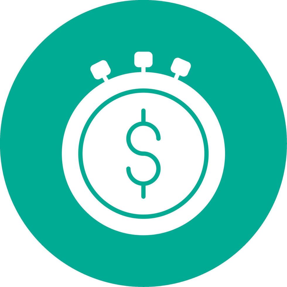 Time Is Money Multi Color Circle Icon vector