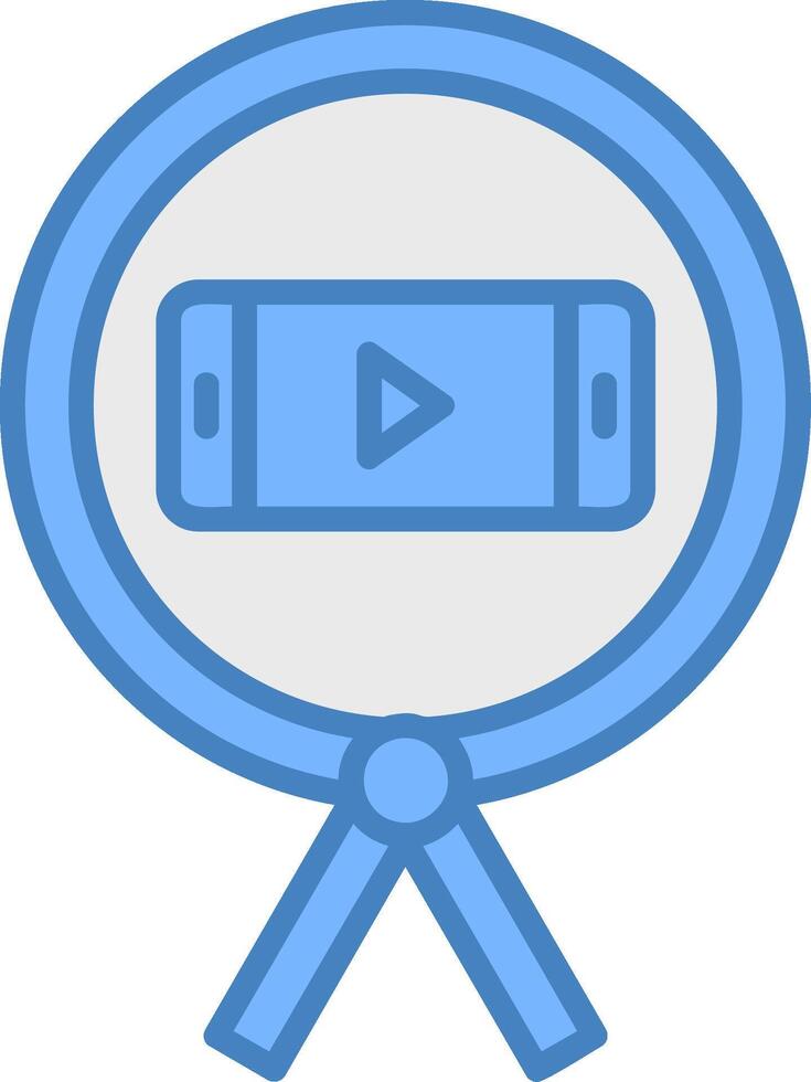 Phone Line Filled Blue Icon vector