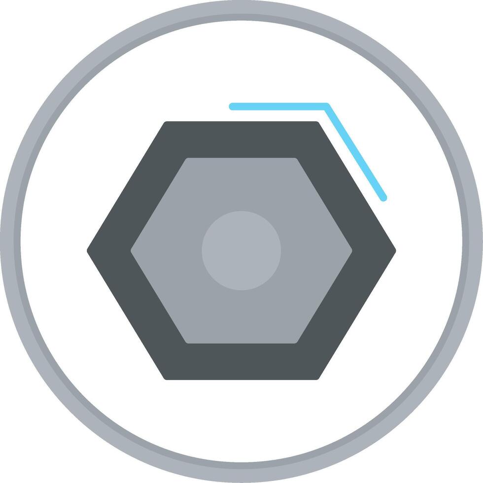Nut Flat Circle Icon vector