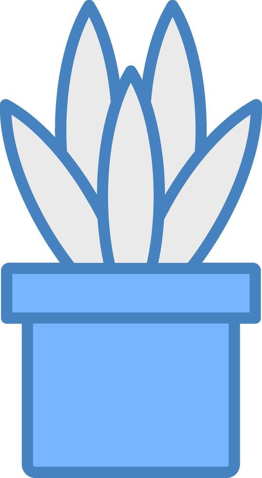 Snake Plant Line Filled Blue Icon vector