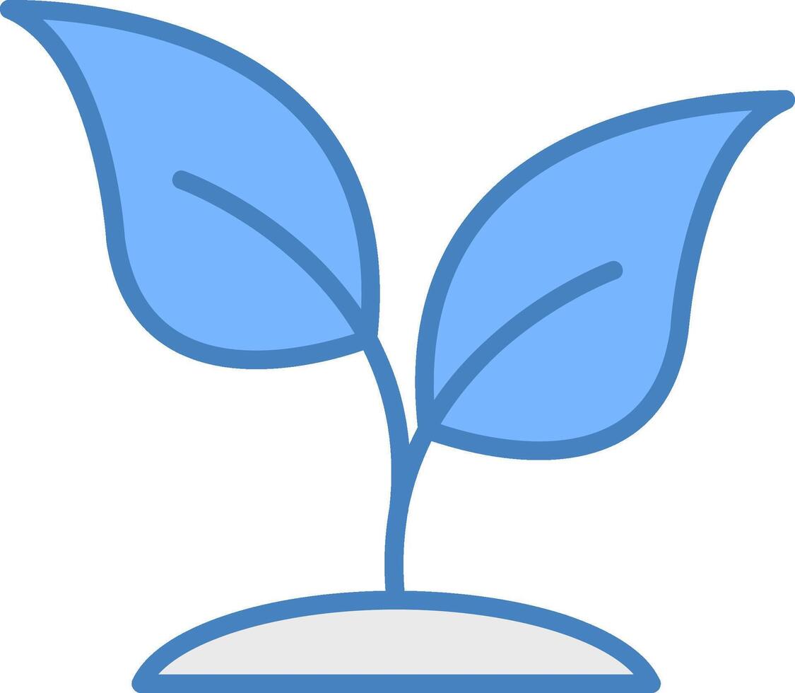 Basil Line Filled Blue Icon vector