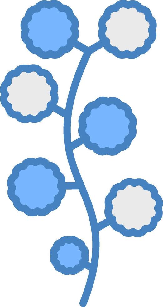 Wattle Line Filled Blue Icon vector