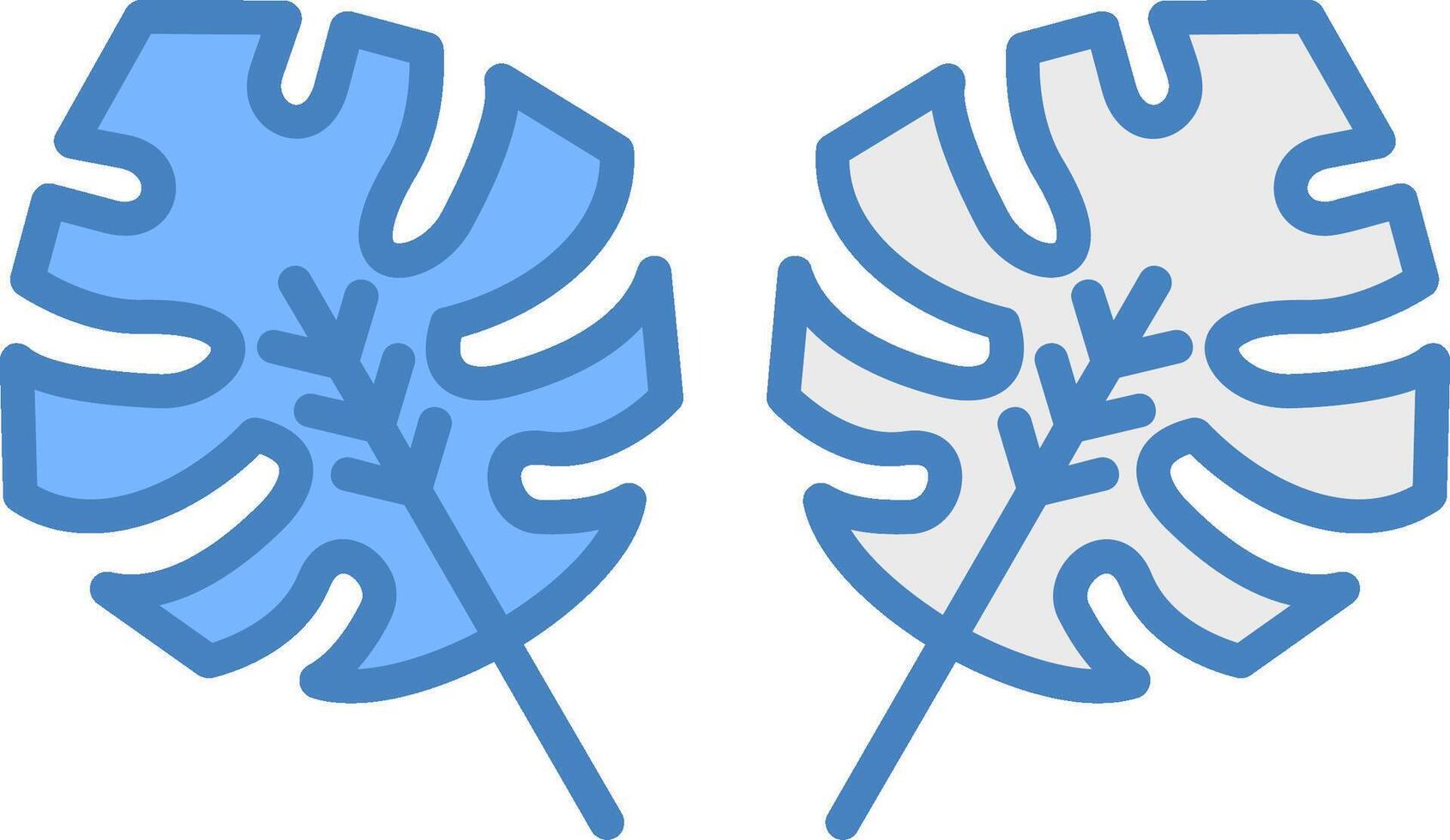 Philodendron Line Filled Blue Icon vector