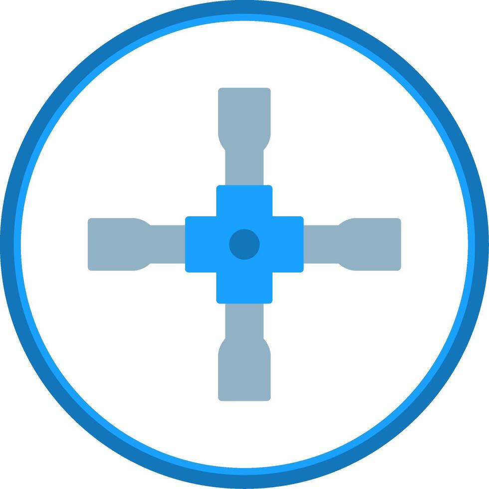 Lug Wrench Flat Circle Icon vector