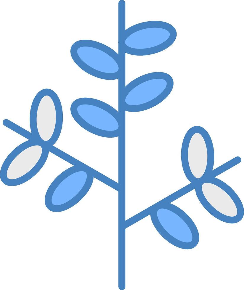 Willow Line Filled Blue Icon vector