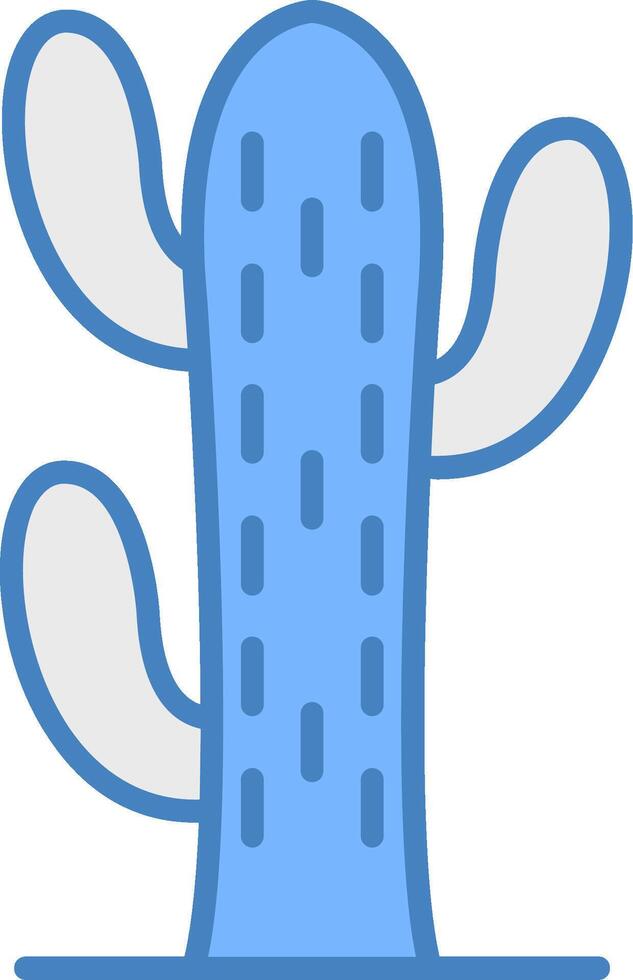 Cacti Line Filled Blue Icon vector