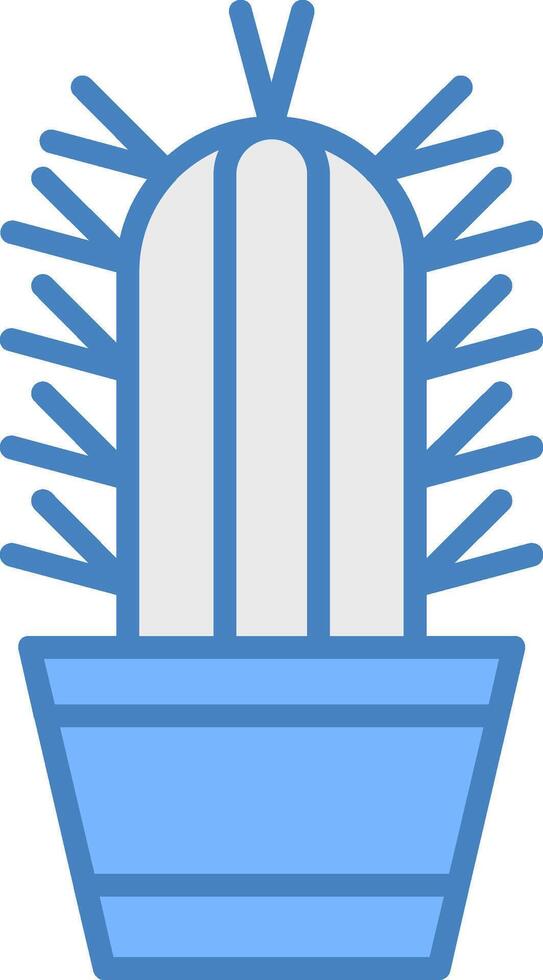 Succulent Line Filled Blue Icon vector