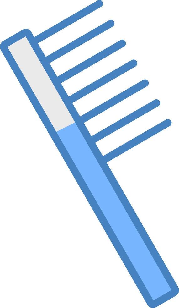 peine línea lleno azul icono vector