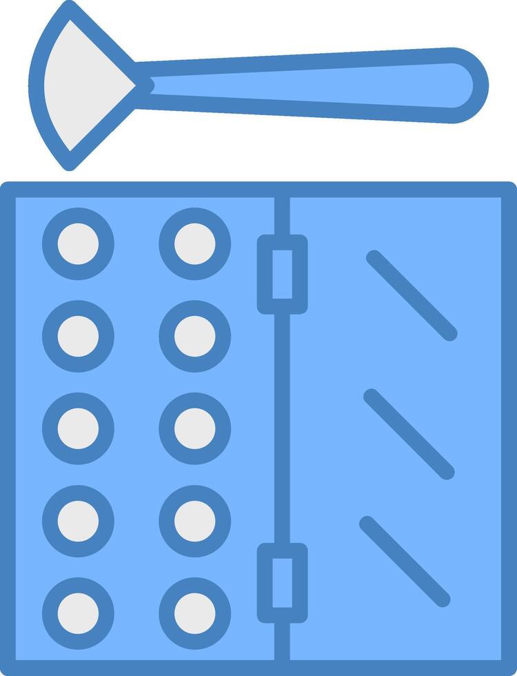 Eye Shadow Line Filled Blue Icon vector