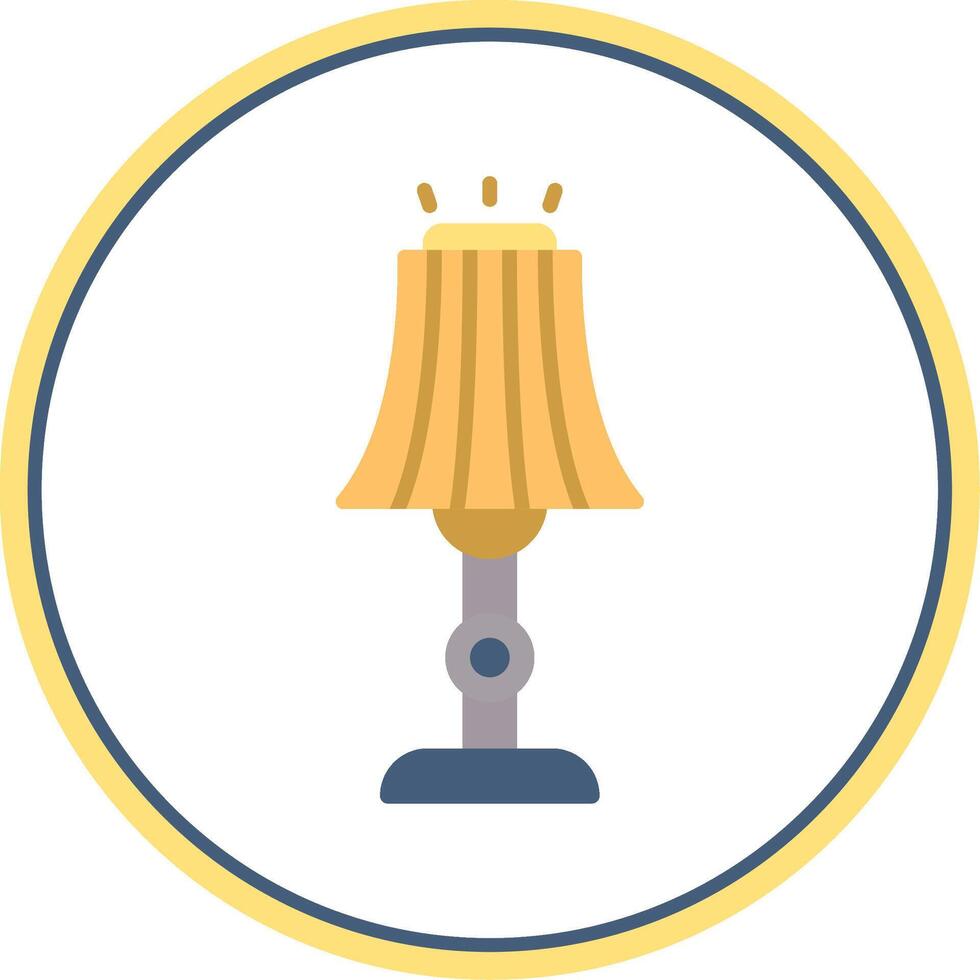 Floor Lamp Flat Circle Icon vector