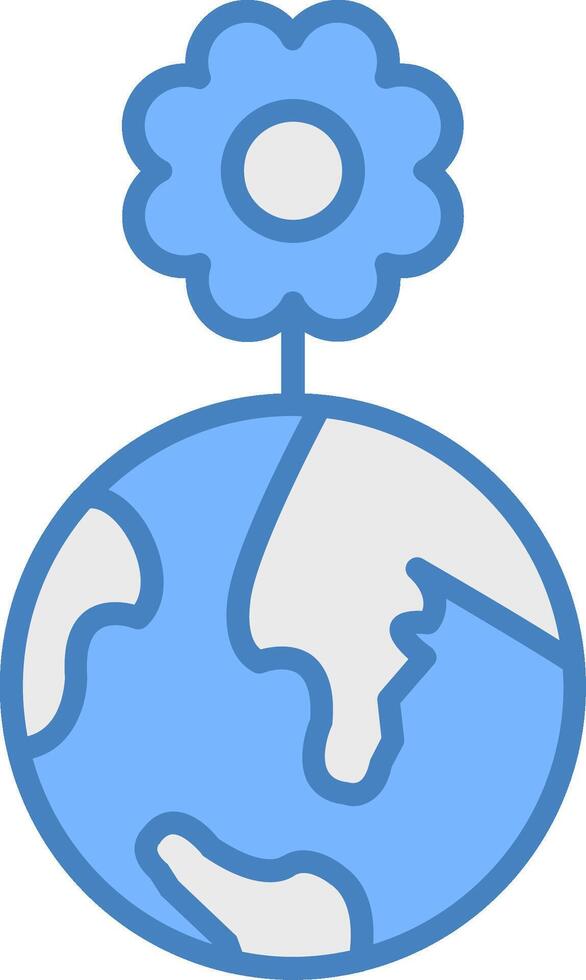 World Line Filled Blue Icon vector