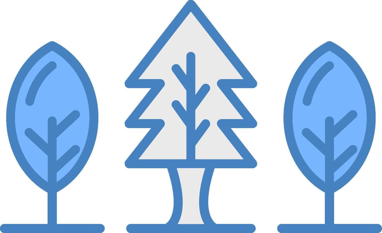 Forest Line Filled Blue Icon vector
