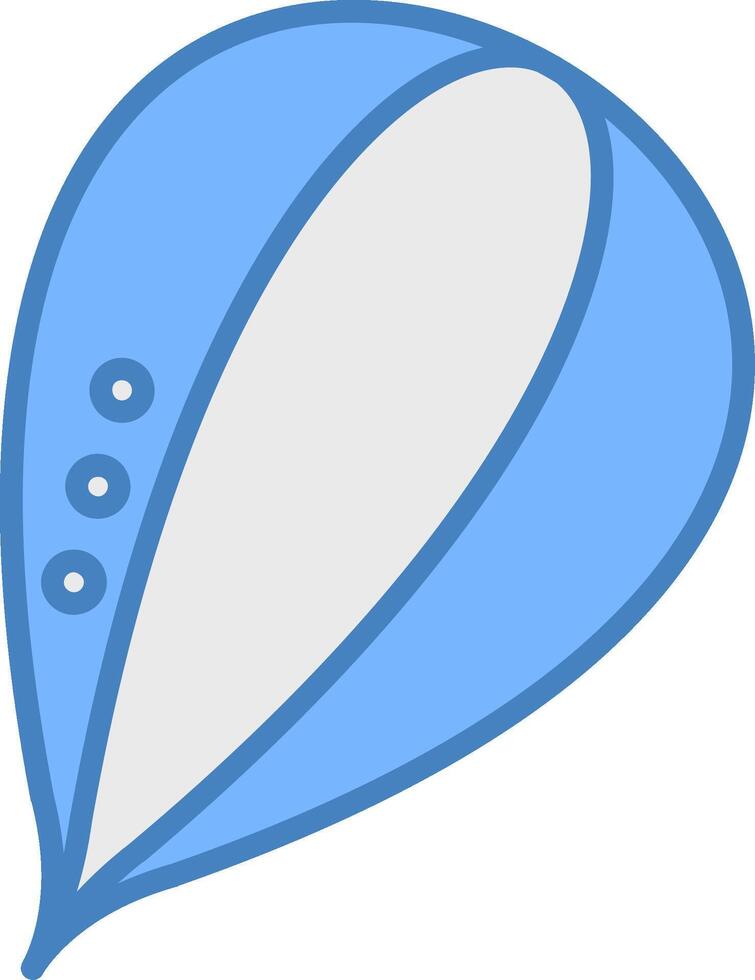 Pumpkin Seed Line Filled Blue Icon vector