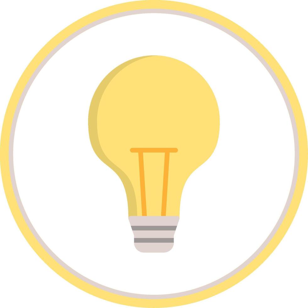Light Bulb Flat Circle Icon vector