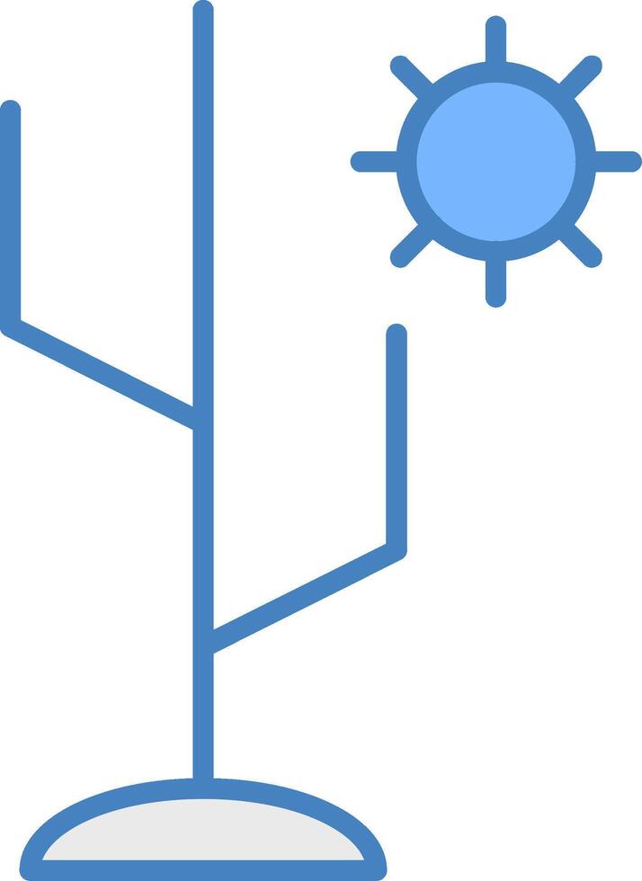 Cactus Line Filled Blue Icon vector