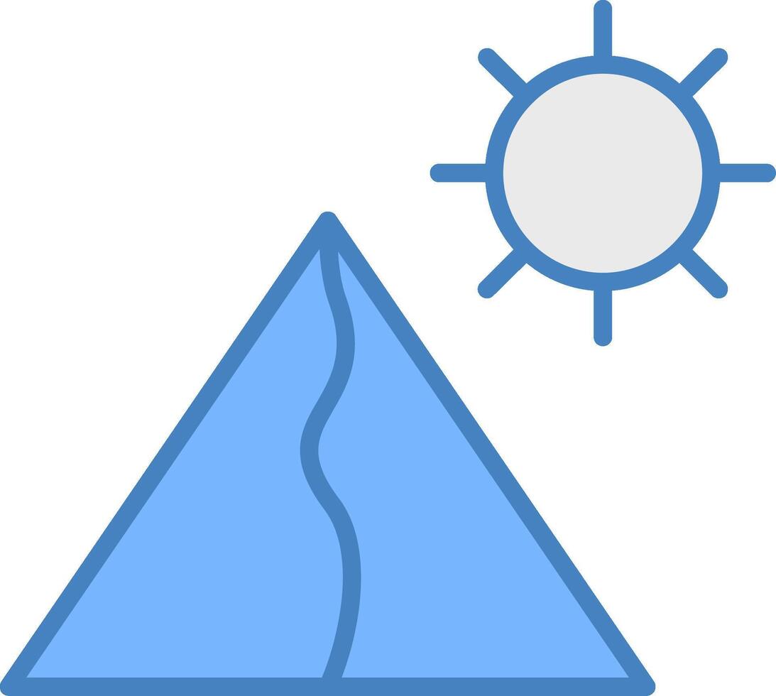 Trail Line Filled Blue Icon vector