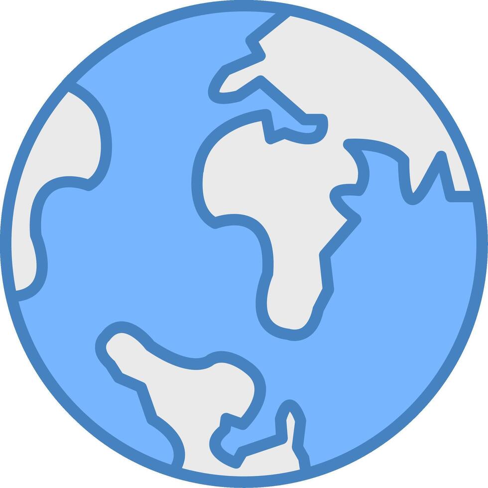 World Line Filled Blue Icon vector