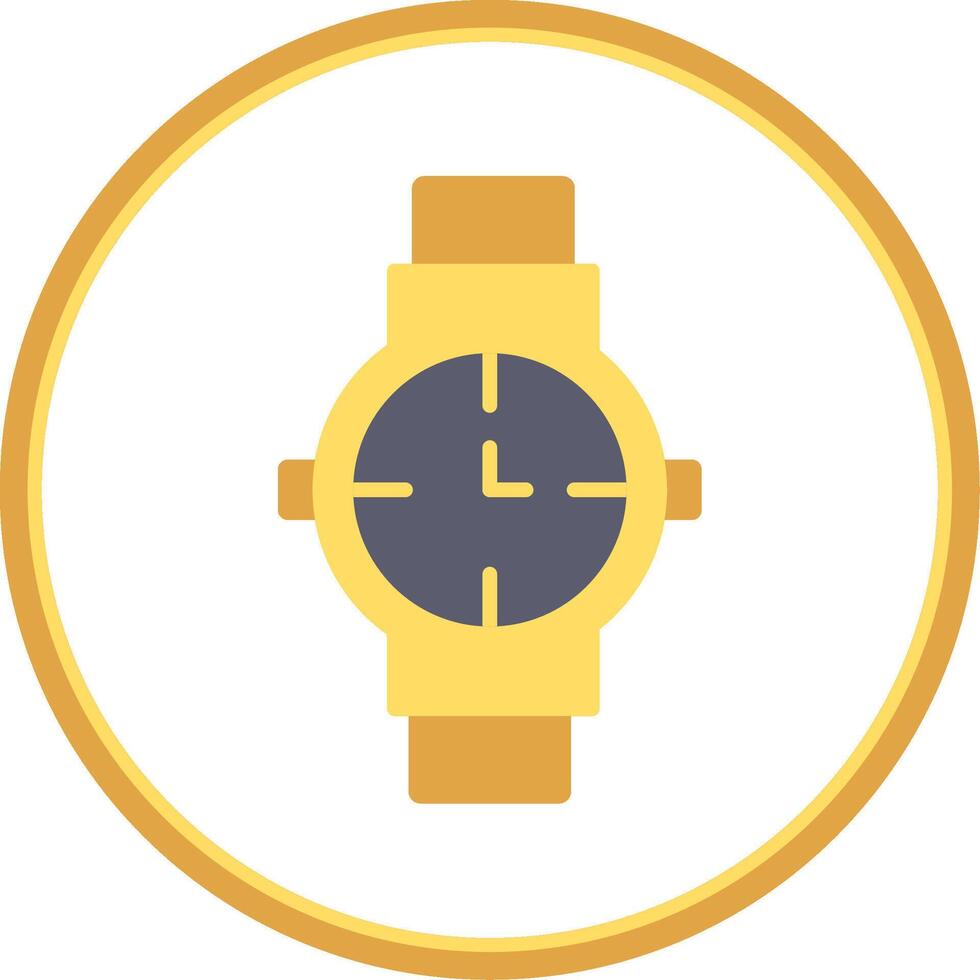 Watch Flat Circle Icon vector