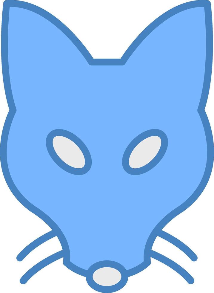 Fox Line Filled Blue Icon vector