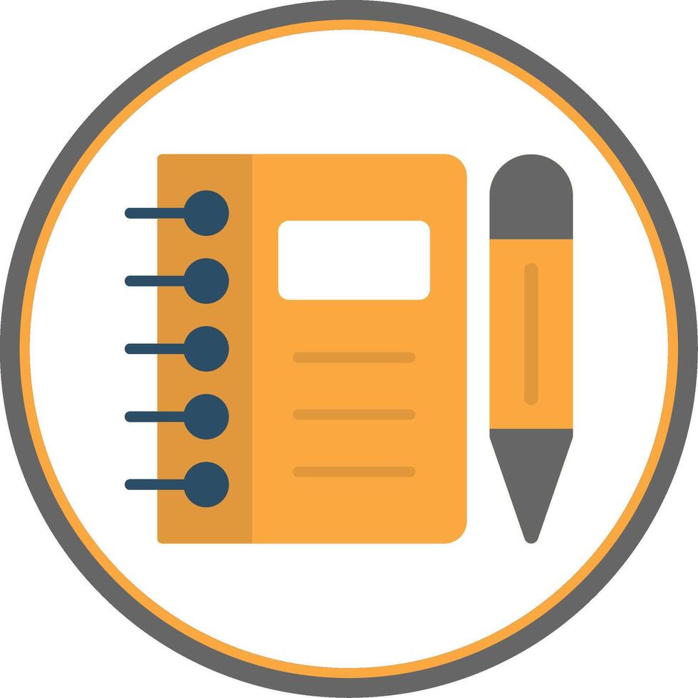 Notebook Flat Circle Icon vector