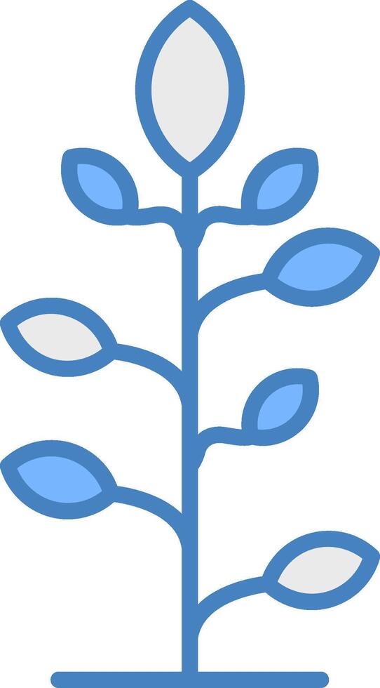 árbol línea lleno azul icono vector