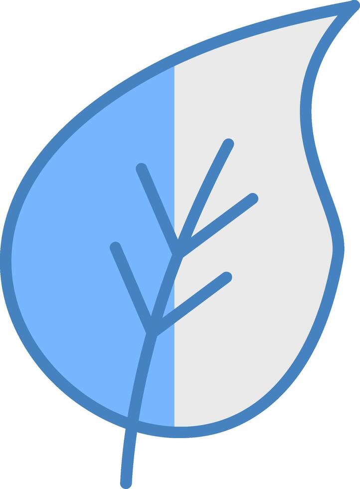 Leaf Line Filled Blue Icon vector