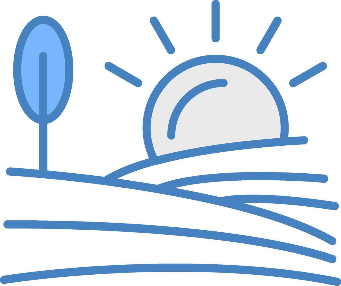 Farm Line Filled Blue Icon vector
