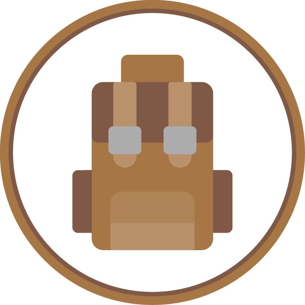 Hiking Back Pack Flat Circle Icon vector