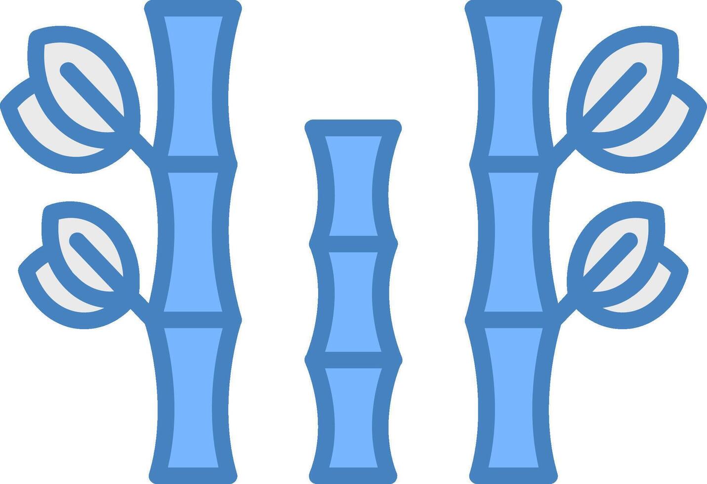 Bamboo Line Filled Blue Icon vector