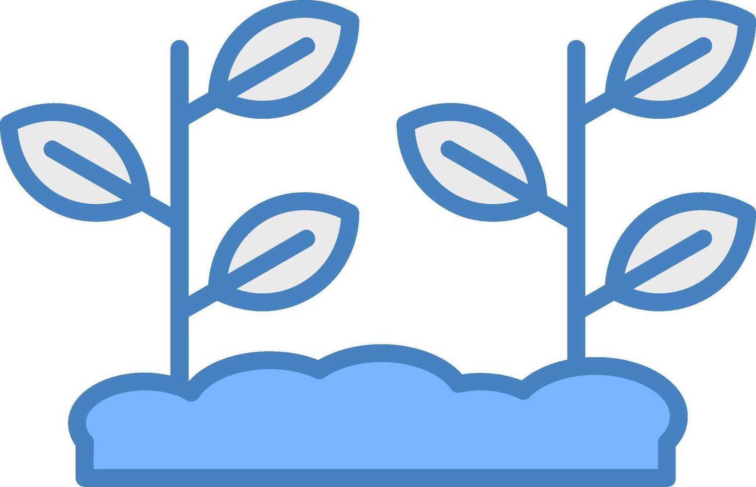 Plants Line Filled Blue Icon vector