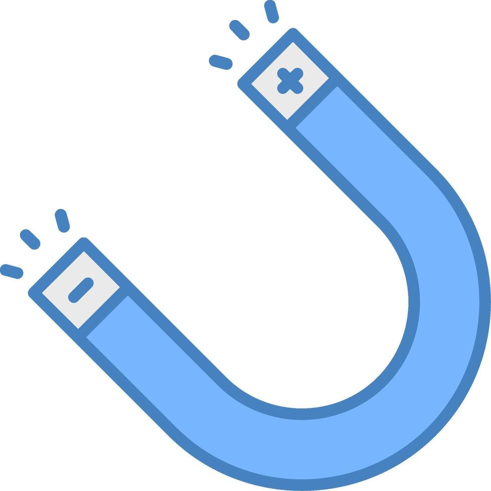 Magnet Line Filled Blue Icon vector