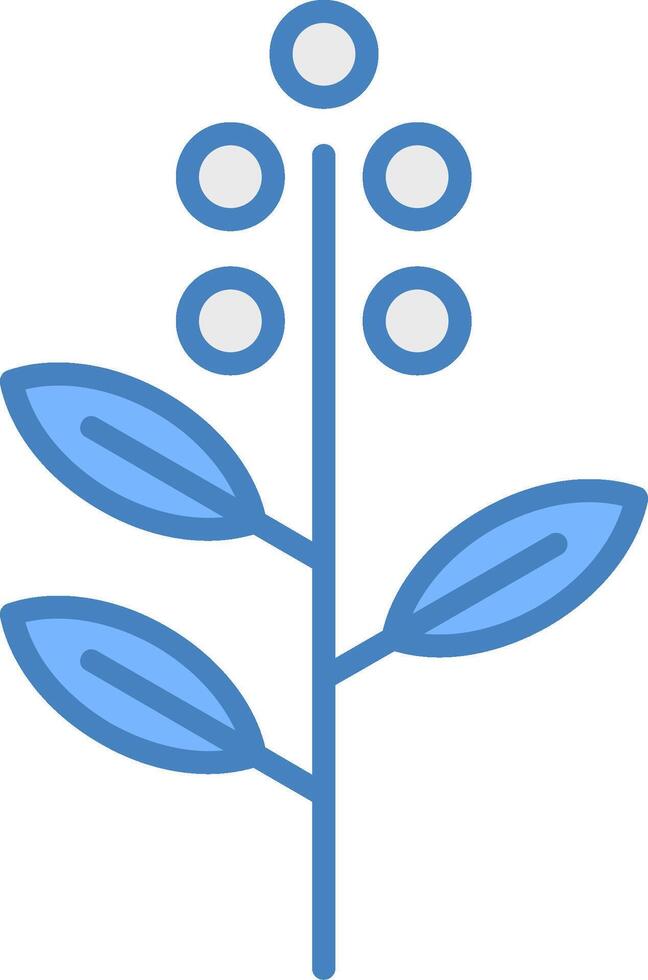eucalipto línea lleno azul icono vector