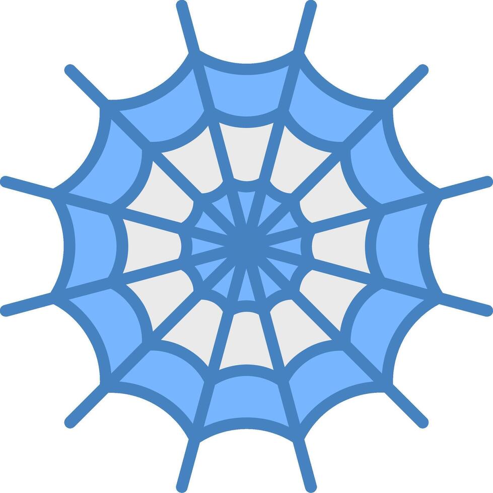 Spider Web Line Filled Blue Icon vector