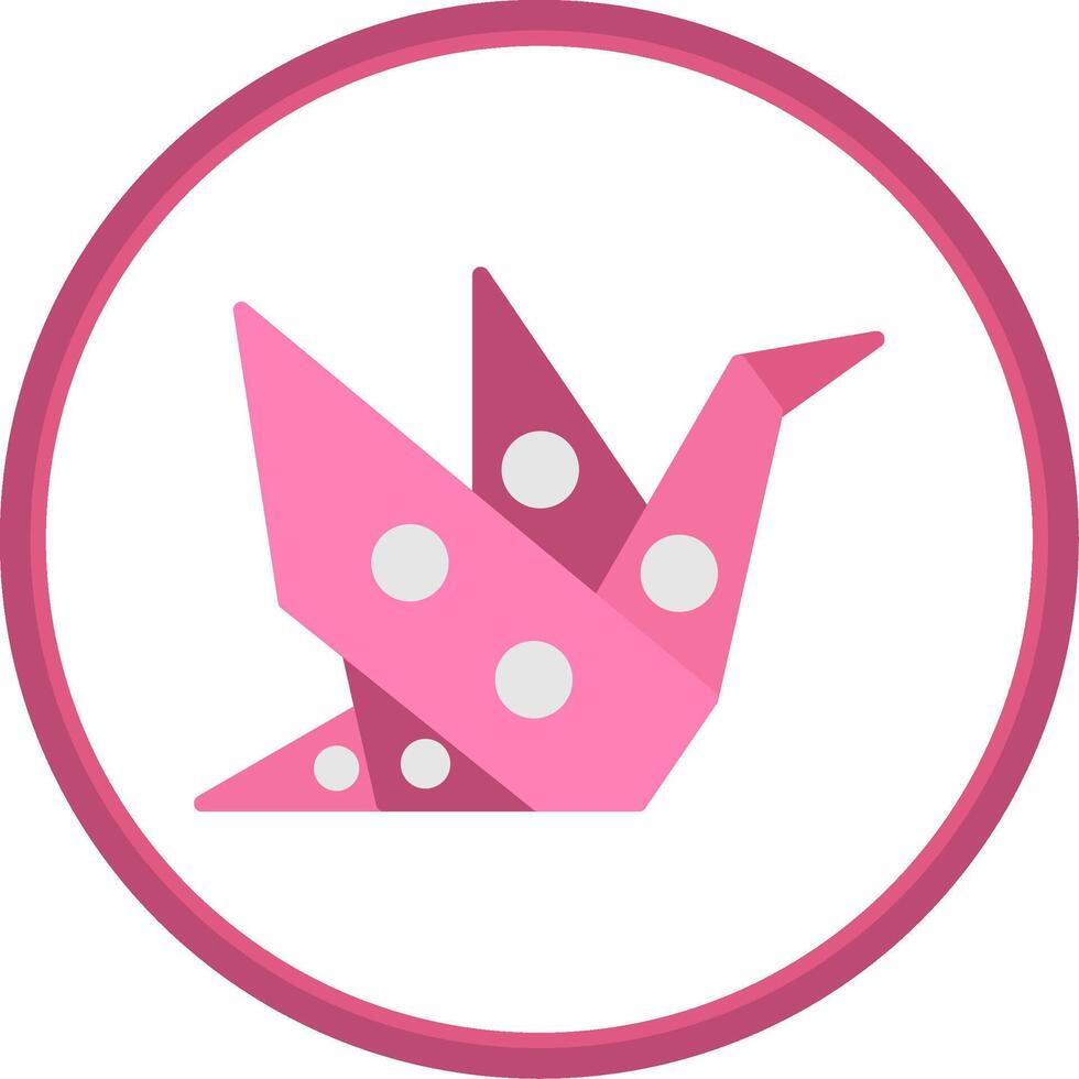Origami Flat Circle Icon vector