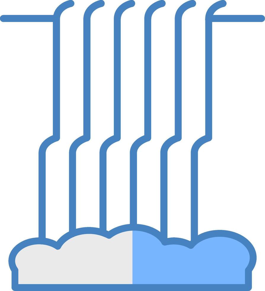 cascada línea lleno azul icono vector