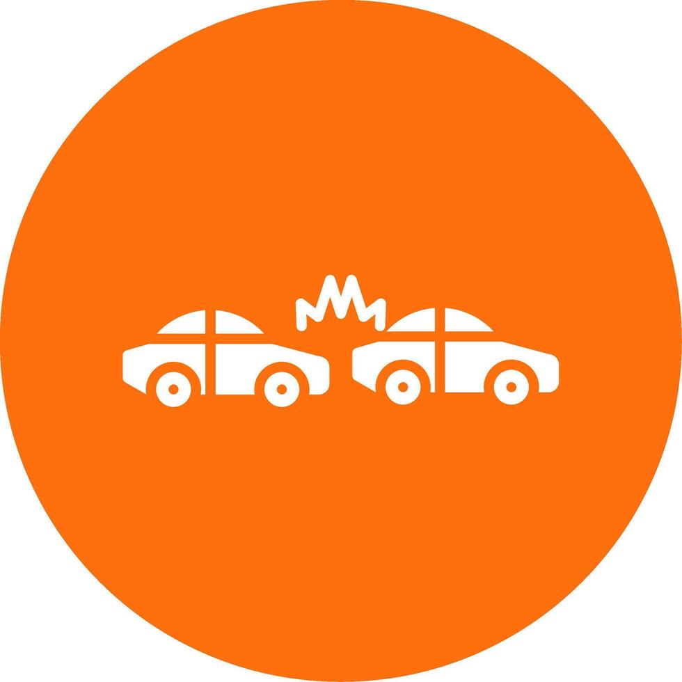Car Crash Multi Color Circle Icon vector