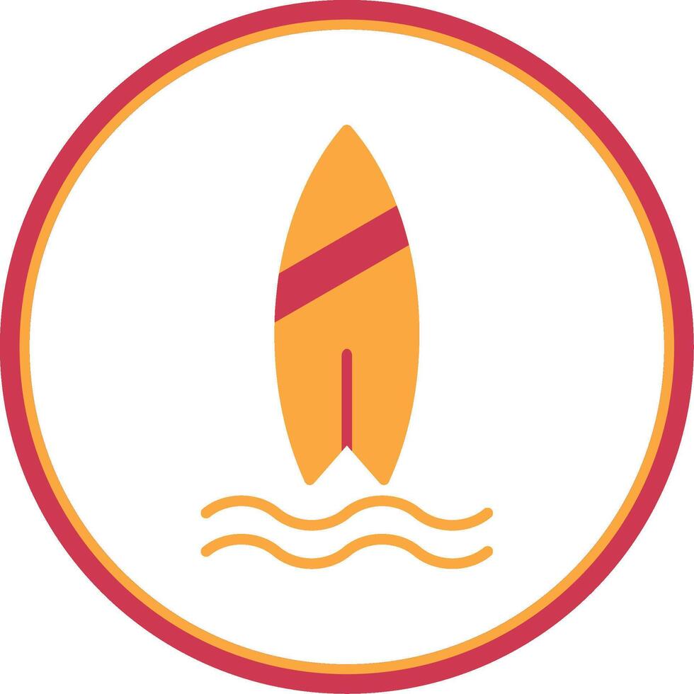Surf Flat Circle Icon vector