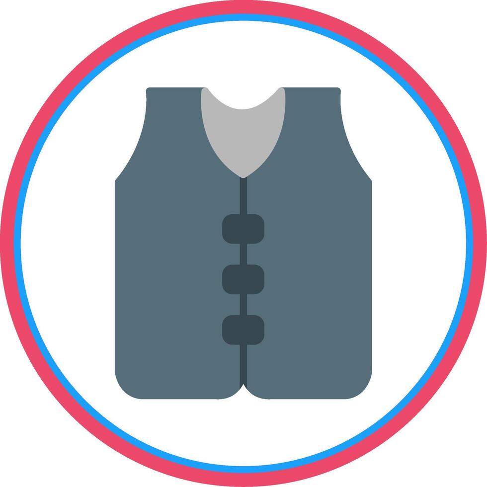 Vest Flat Circle Icon vector