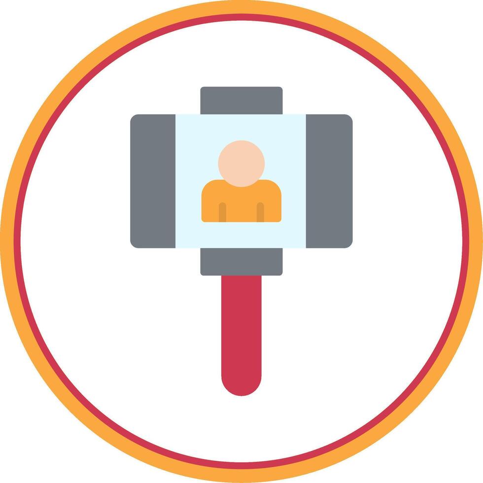 Vlogger Flat Circle Icon vector