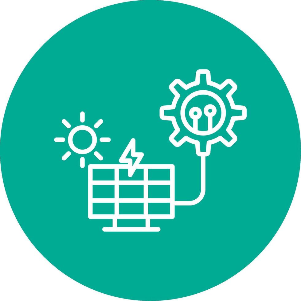 Solar Panel Multi Color Circle Icon vector