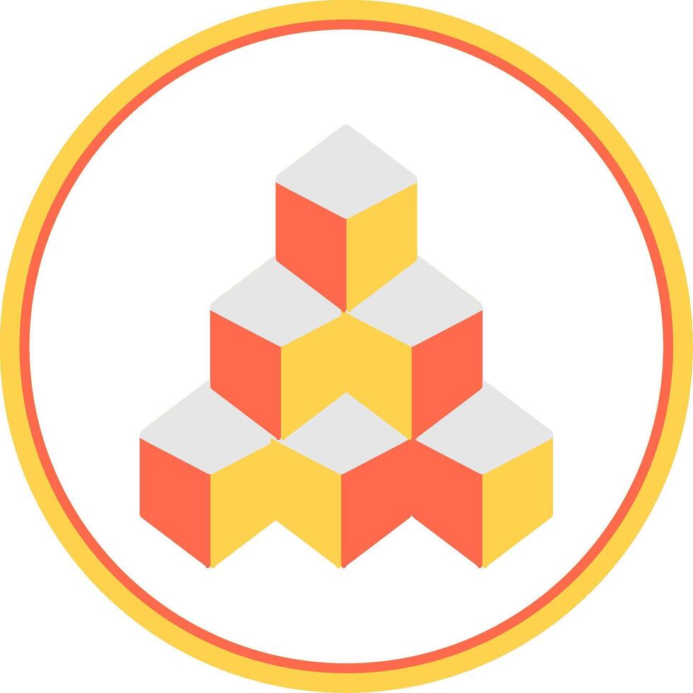 Blocks Flat Circle Icon vector