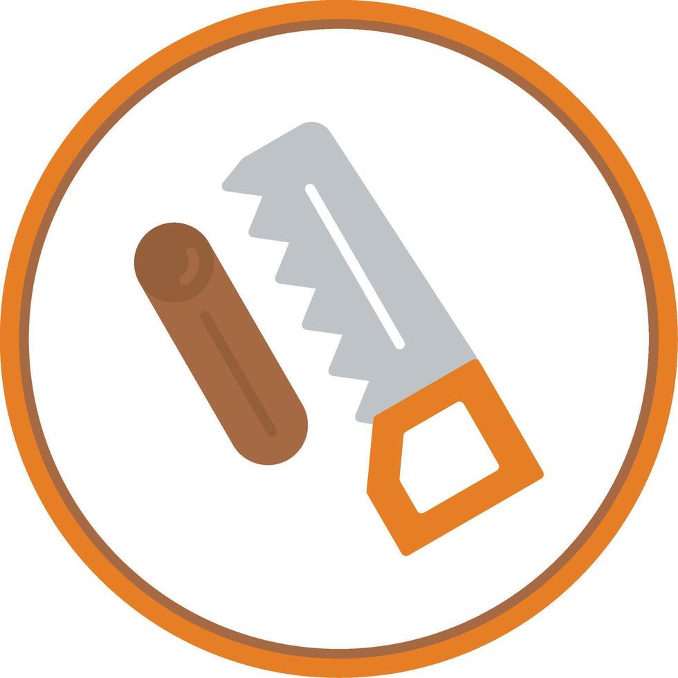 Woodworking Flat Circle Icon vector