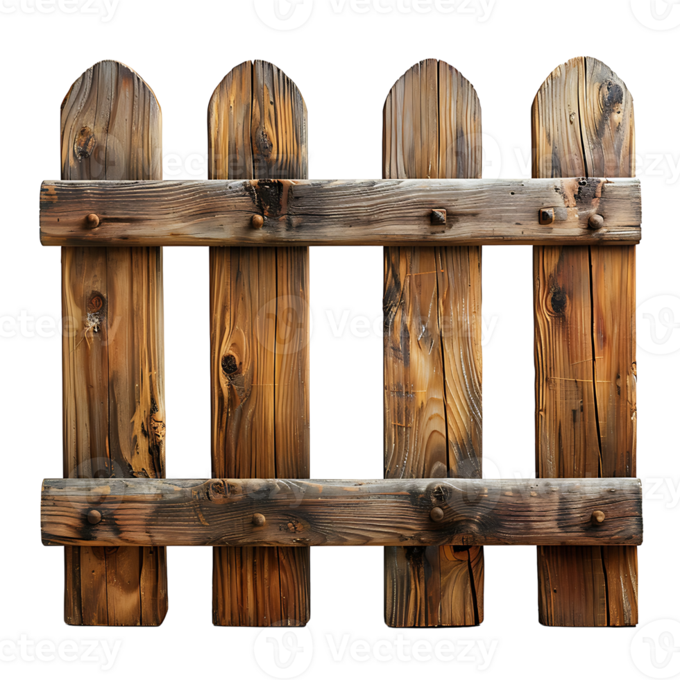 Wooden Fence on isolated transparent background png