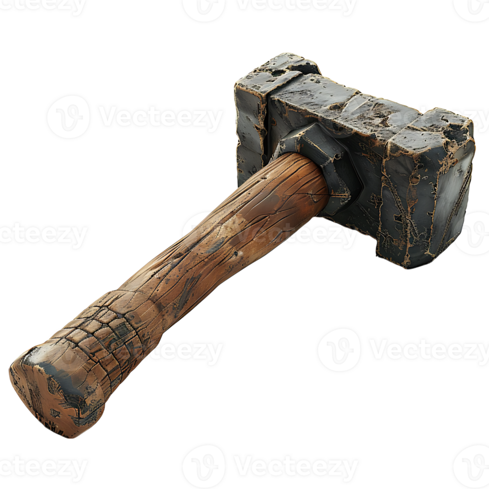 3d hammer on isolated transparent background png