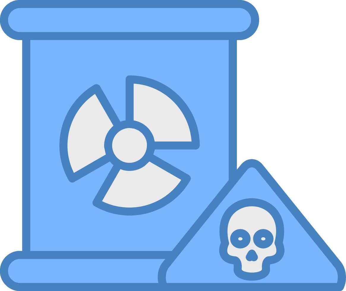 Nuclear Danger Line Filled Blue Icon vector