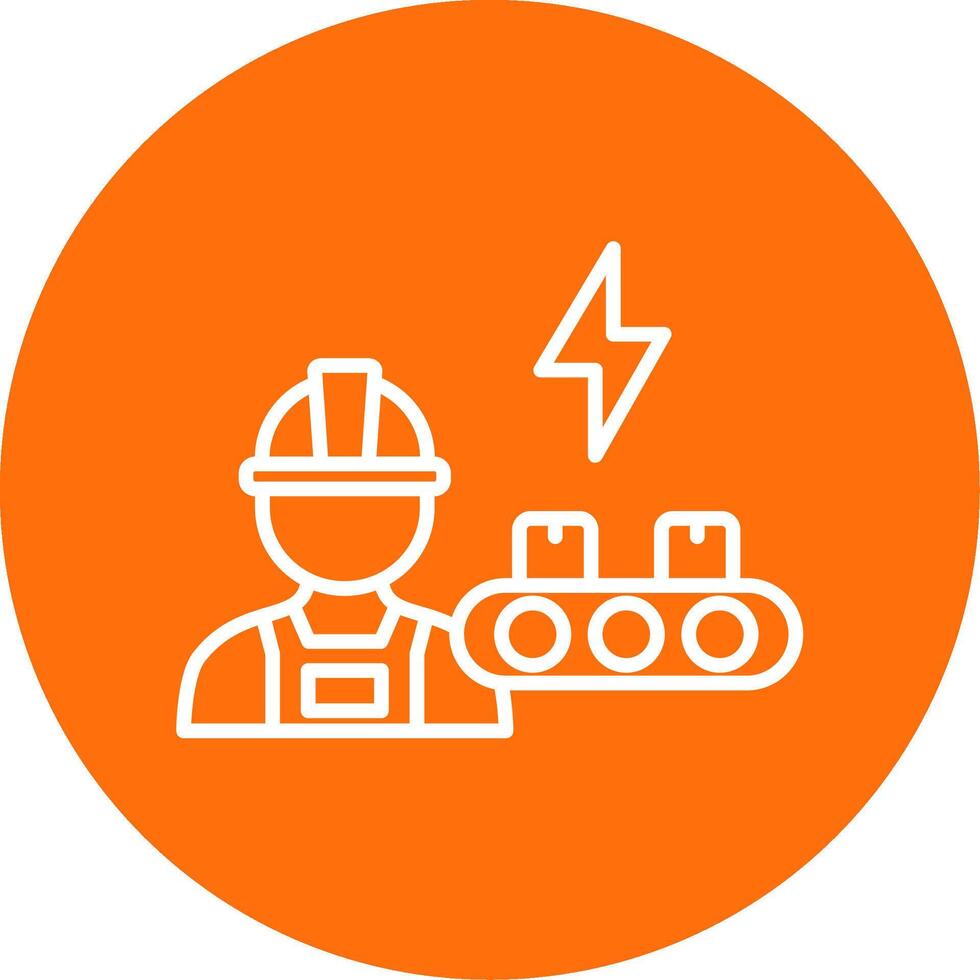 industrial trabajador multi color circulo icono vector