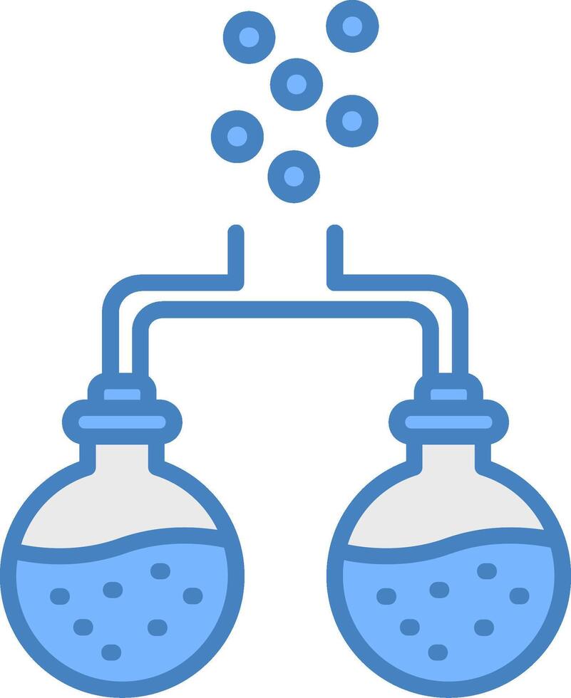 Flasks Line Filled Blue Icon vector