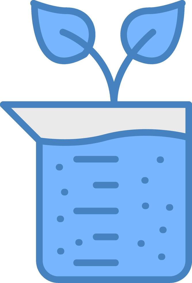 Beaker Line Filled Blue Icon vector