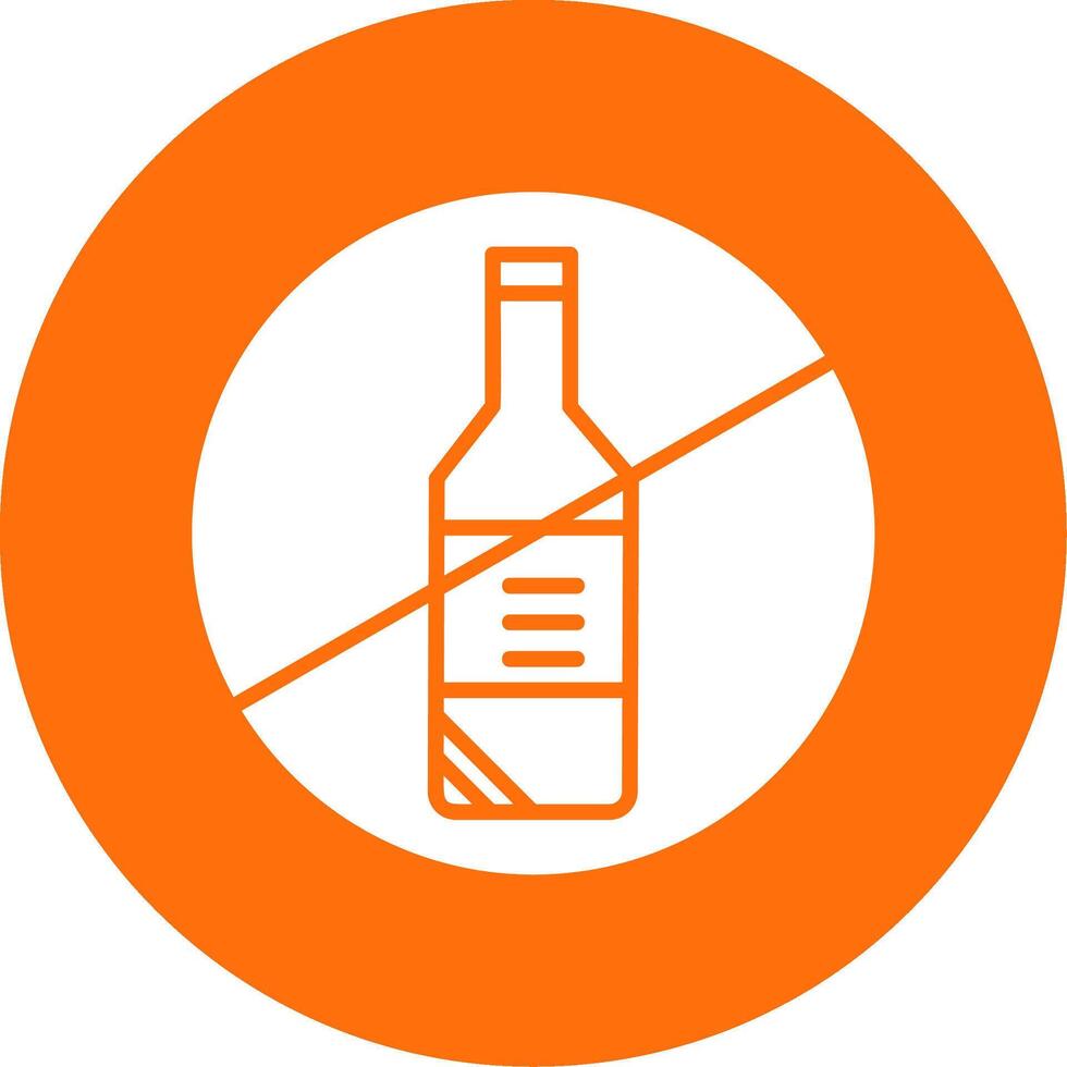 No Alcohol Multi Color Circle Icon vector